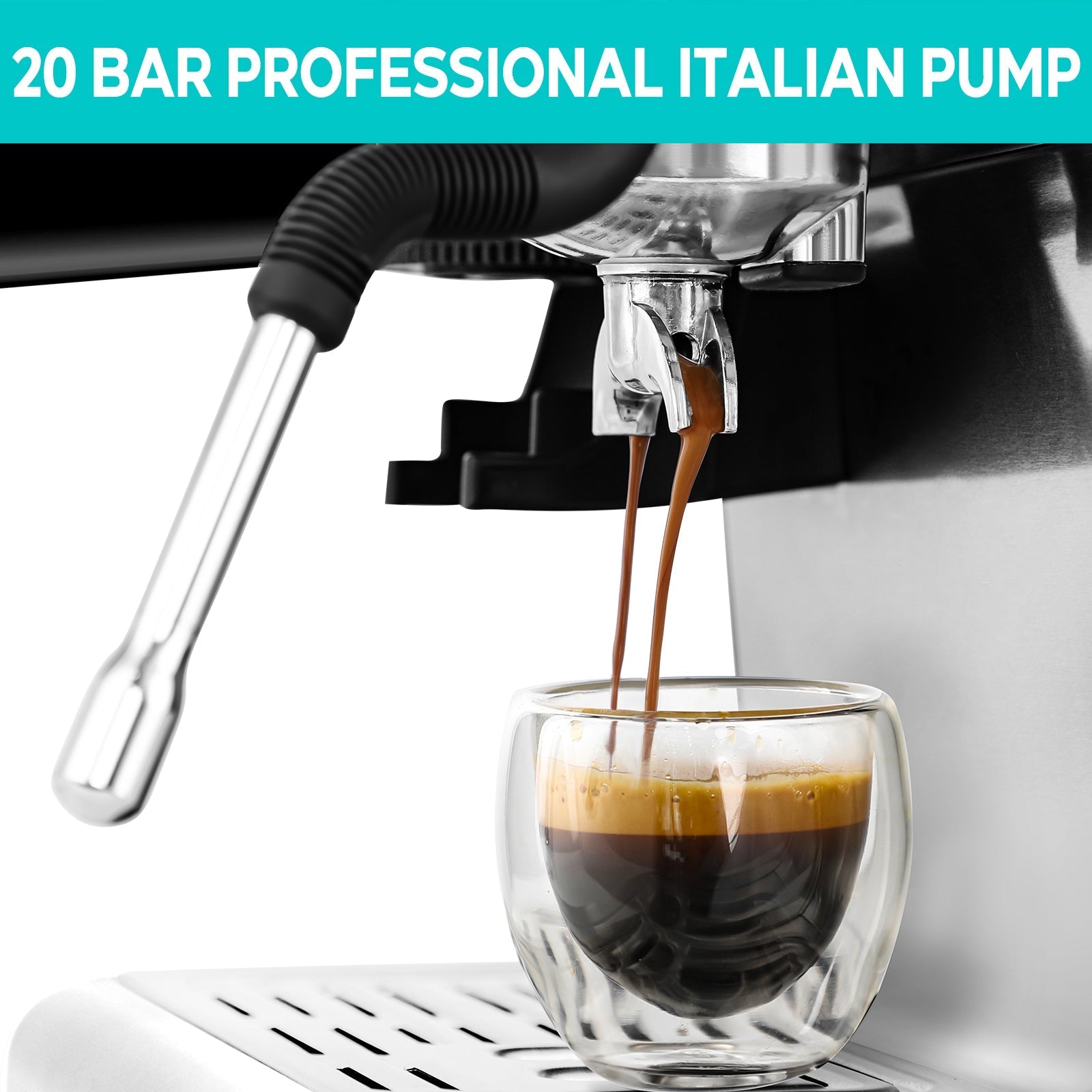 Casabrews CM5700™ 20-Bar All-in-One Espresso Machine with Grinder and Milk Frother