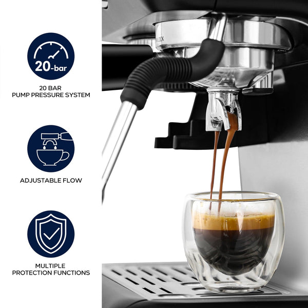 Sincreative CM5700BK Espresso machine with grinder and milk frother all in one espresso machine