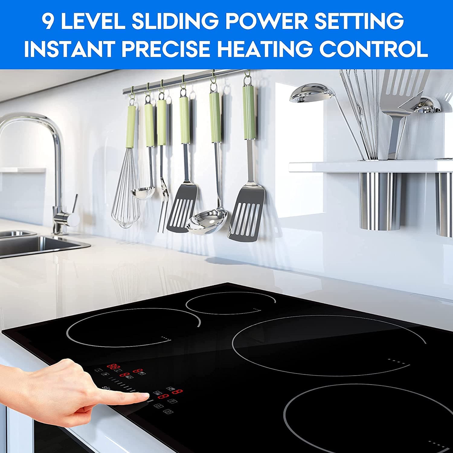30-inch Induction Cooktop with 9 heating Level and Timer