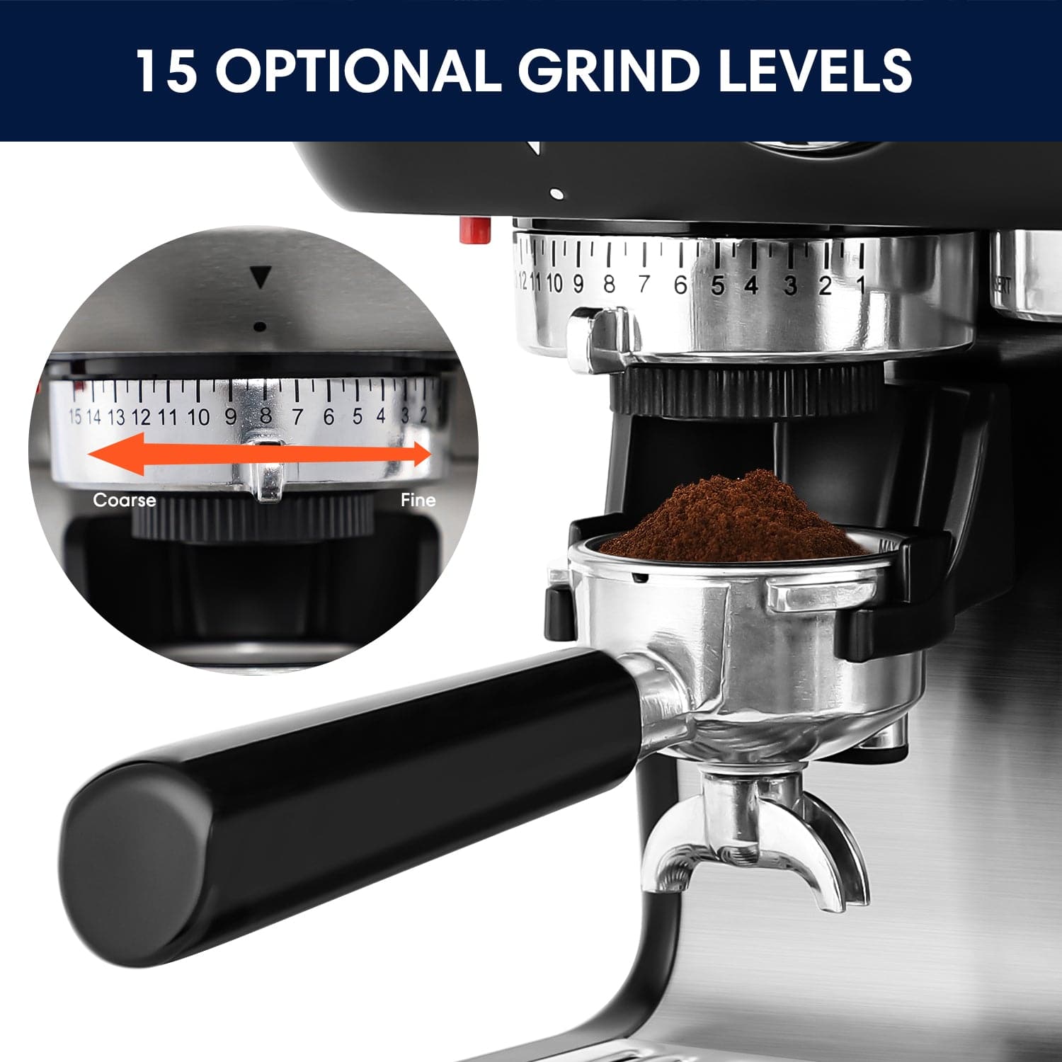 Sincreative CM5700BK Espresso machine with grinder and milk frother all in one espresso machine