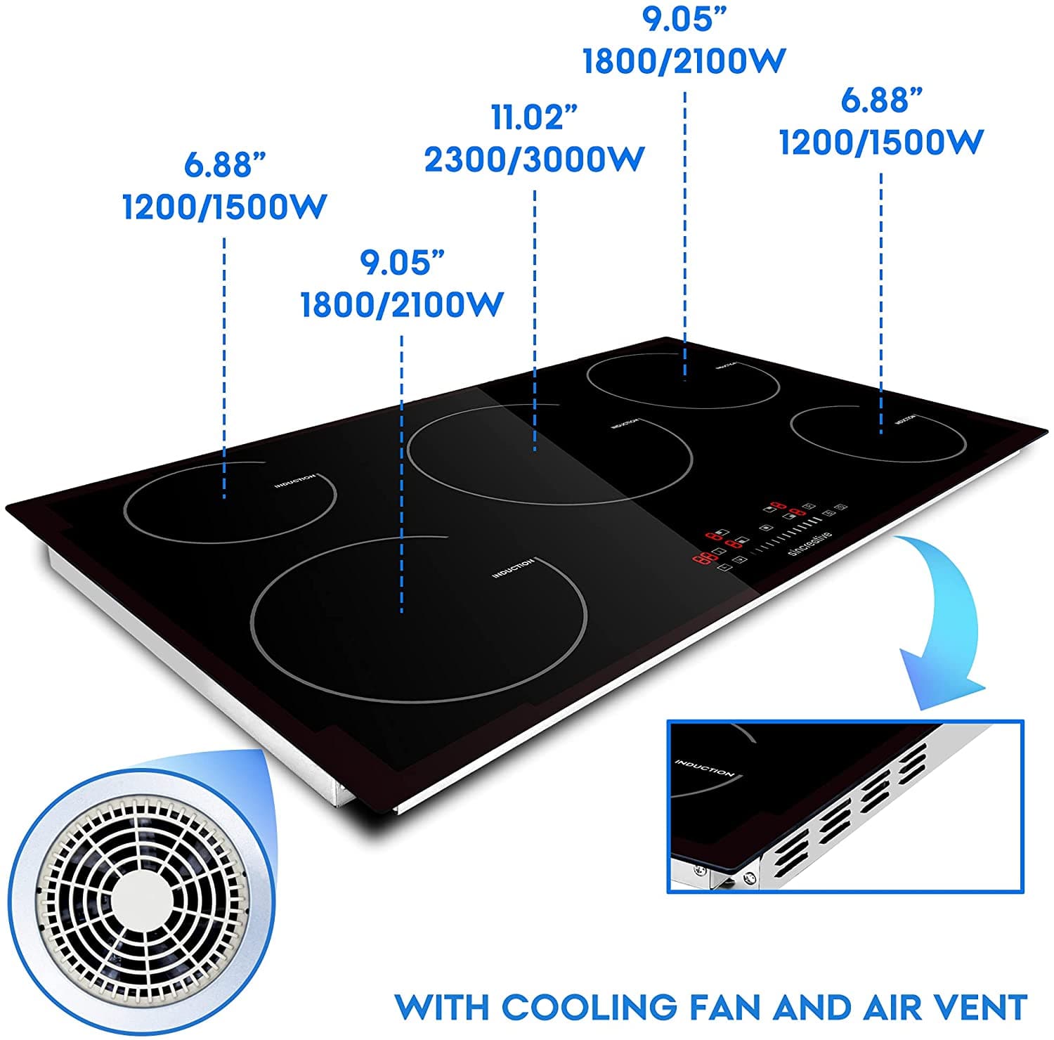 36-inch Functional Safe and Fast-Heat Induction Cooktop